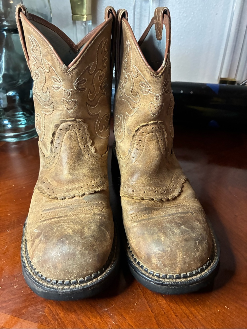 ARIAT Boots Women’s 7.5 B Fatbaby Western Cowboy Saddle Brown Leather 10000850